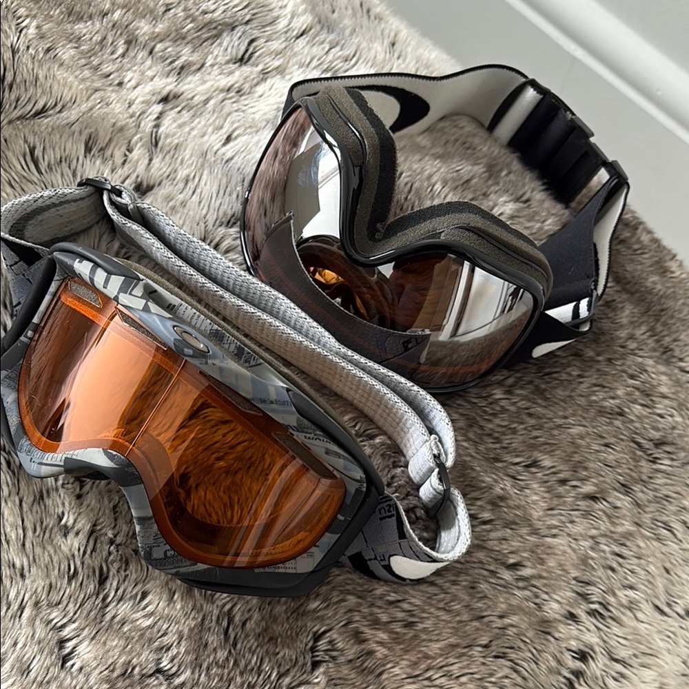 Orange and Black Ski Goggles - oakley